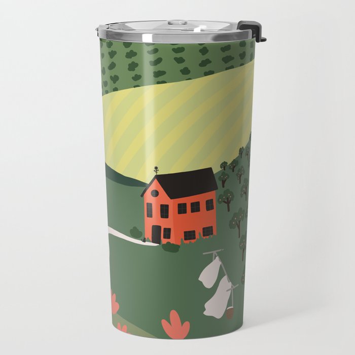 Idyllic Orchard Landscape Travel Mug Gallery Image 2