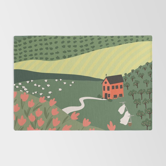 Idyllic Orchard Landscape Rug Gallery Image 2