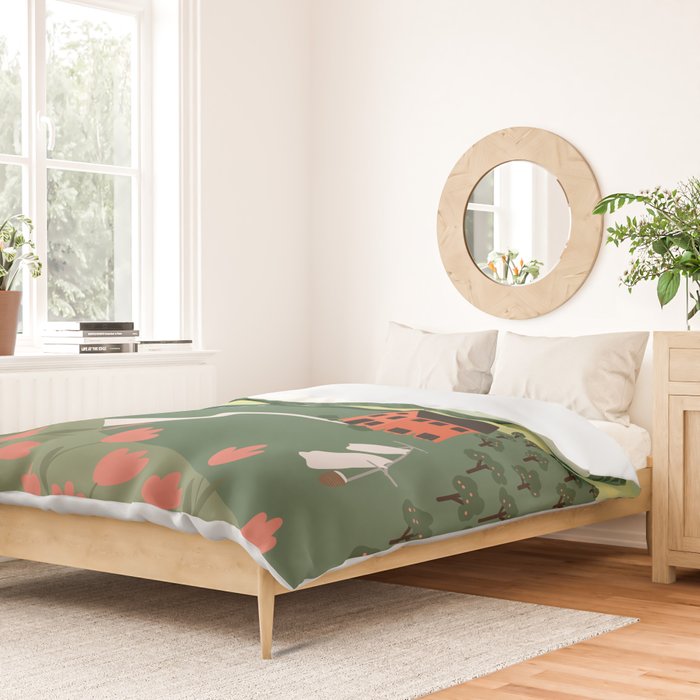 Idyllic Orchard Landscape Duvet Cover Gallery Image 2