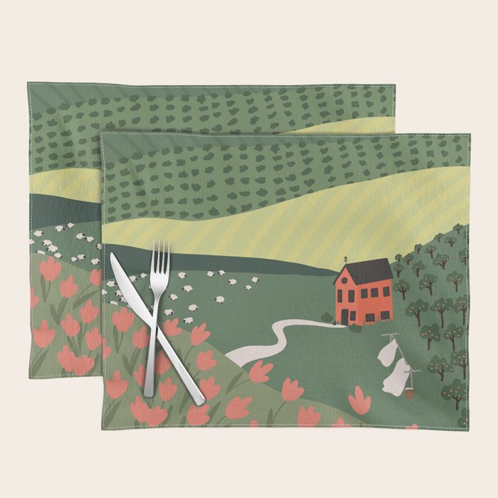 Idyllic Orchard Landscape Placemat Gallery Image 1