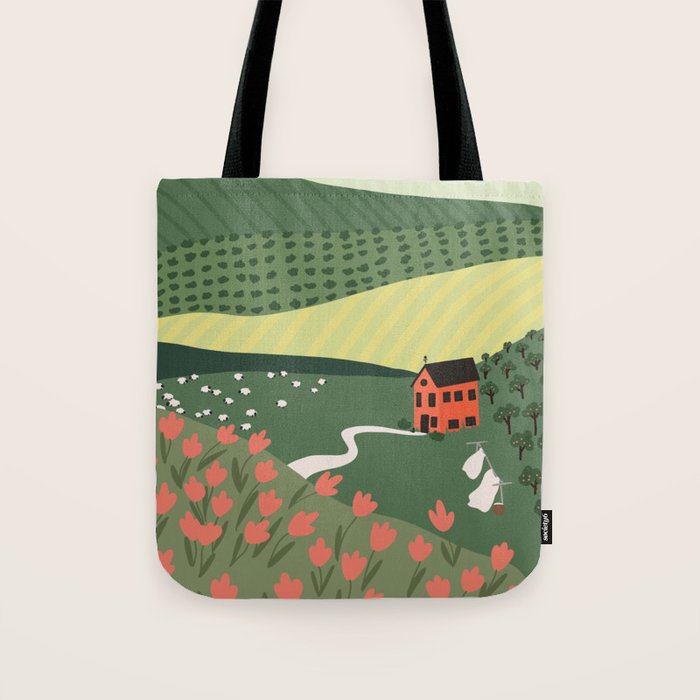 Idyllic Orchard Landscape Tote Bag Gallery Image 1