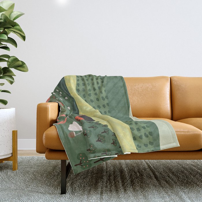 Idyllic Orchard Landscape Throw Blanket Gallery Image 1