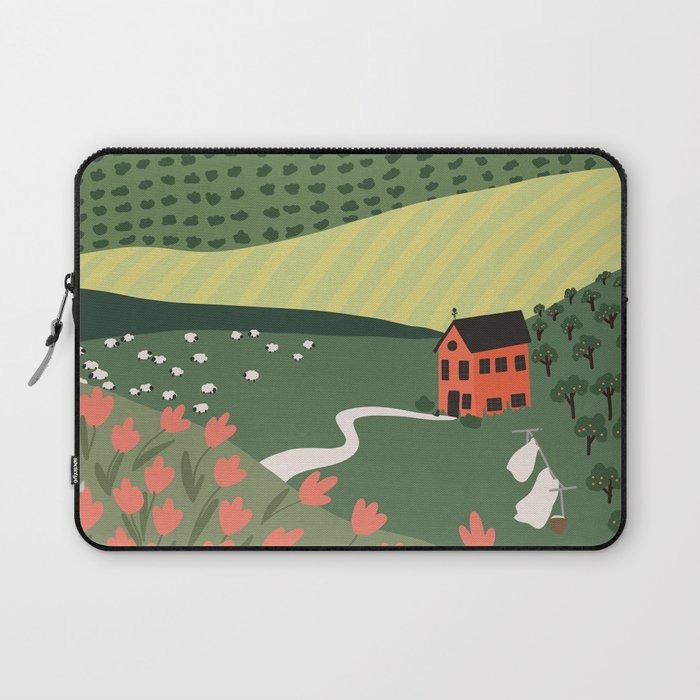 Idyllic Orchard Landscape Laptop Sleeve Gallery Image 1