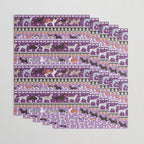 Fluffy and bright fair isle knitting doggie friends // seance purple and east side violet background brown orange white and grey dog breeds  Wrapping Paper Gallery Image 3