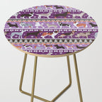 Fluffy and bright fair isle knitting doggie friends // seance purple and east side violet background brown orange white and grey dog breeds  Side Table Gallery Image 2