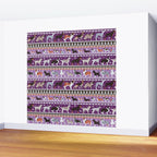 Fluffy and bright fair isle knitting doggie friends // seance purple and east side violet background brown orange white and grey dog breeds  Wall Mural Gallery Image 2