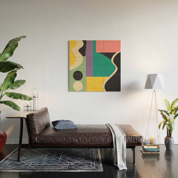 Colorful Geometric Abstract Art 21 Wood Wall Art Gallery Image 2