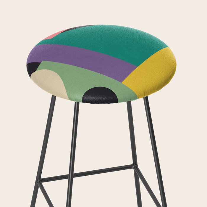 Colorful Geometric Abstract Art 21 Stool Gallery Image 2