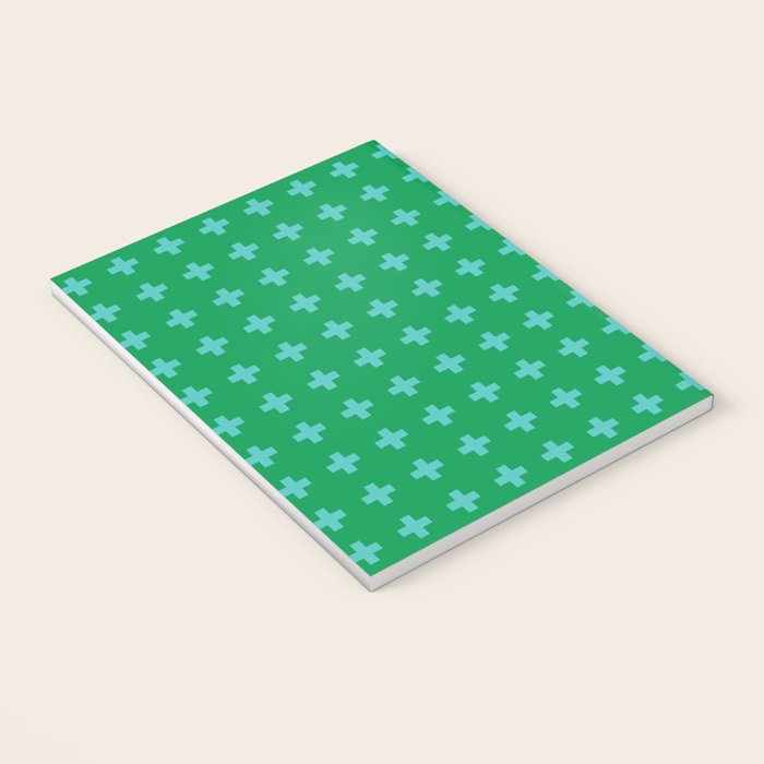 Swiss Cross Symbol in Blue & Green Notebook Gallery Image 3