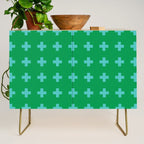 Swiss Cross Symbol in Blue & Green Credenza Gallery Image 1