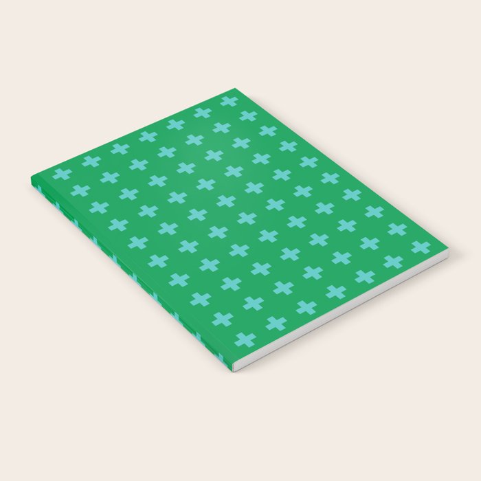 Swiss Cross Symbol in Blue & Green Notebook Gallery Image 2