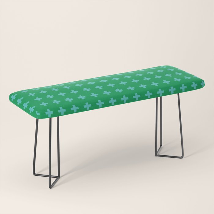 Swiss Cross Symbol in Blue & Green Bench Gallery Image 1