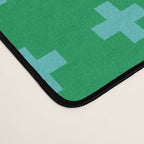 Swiss Cross Symbol in Blue & Green Desk Mat Gallery Image 4