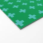 Swiss Cross Symbol in Blue & Green Welcome Mat Gallery Image 2