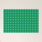 Swiss Cross Symbol in Blue & Green Welcome Mat Gallery Image 1