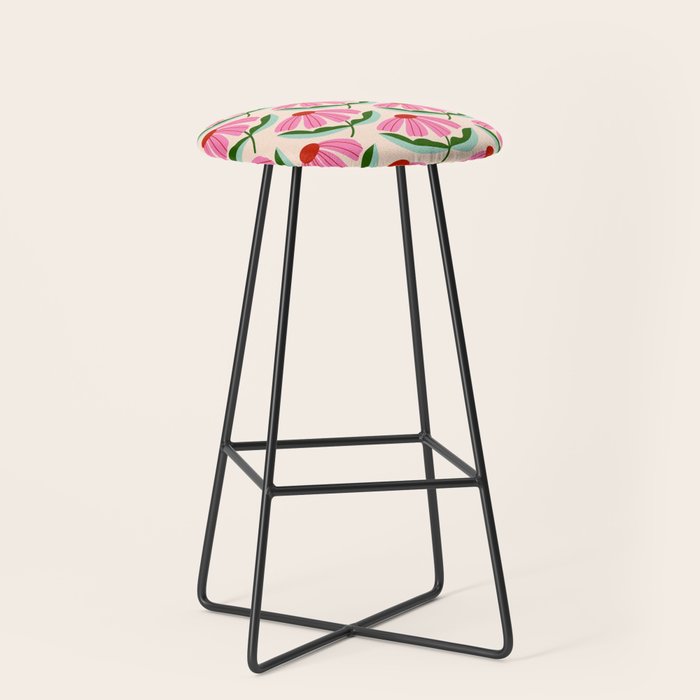 Pink and Red Daisy Stool Gallery Image 1