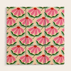 Pink and Red Daisy Wood Wall Art Gallery Image 1