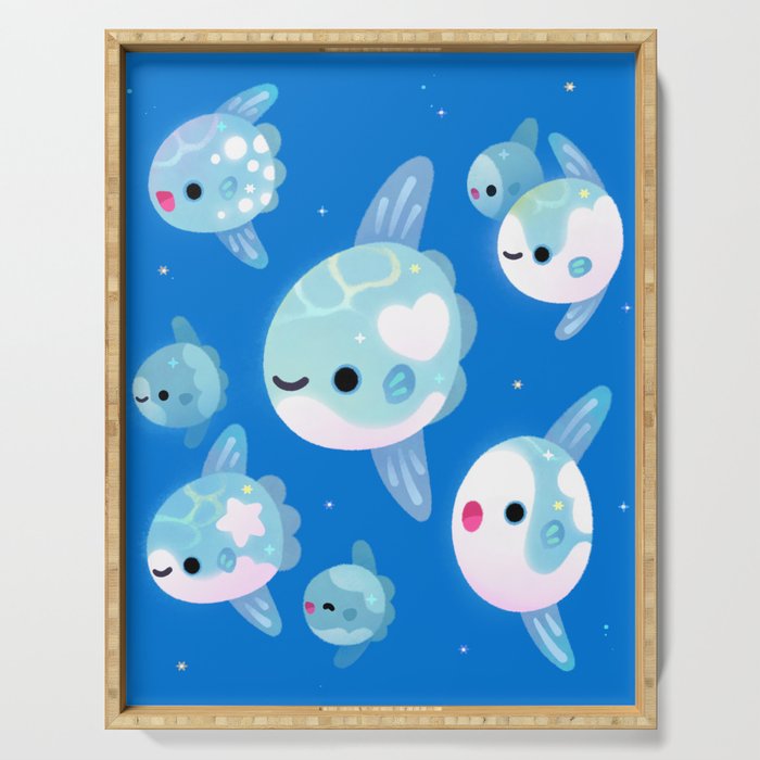 Swimming sunfish Serving Tray Gallery Image 1