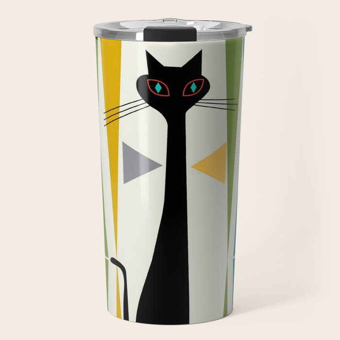 Mid-Century Modern Art Cat 2 Travel Mug Gallery Image 1