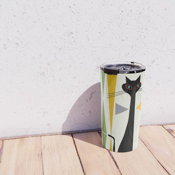 Mid-Century Modern Art Cat 2 Travel Mug Gallery Image 4