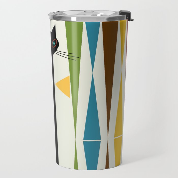 Mid-Century Modern Art Cat 2 Travel Mug Gallery Image 2