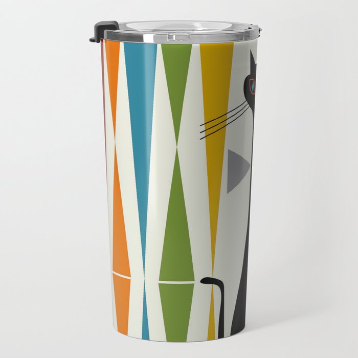 Mid-Century Modern Art Cat 2 Travel Mug Gallery Image 3