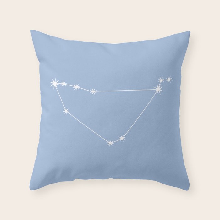 Capricorn Zodiac Star Constellation Line Art Sky Blue Throw Pillow Gallery Image 6