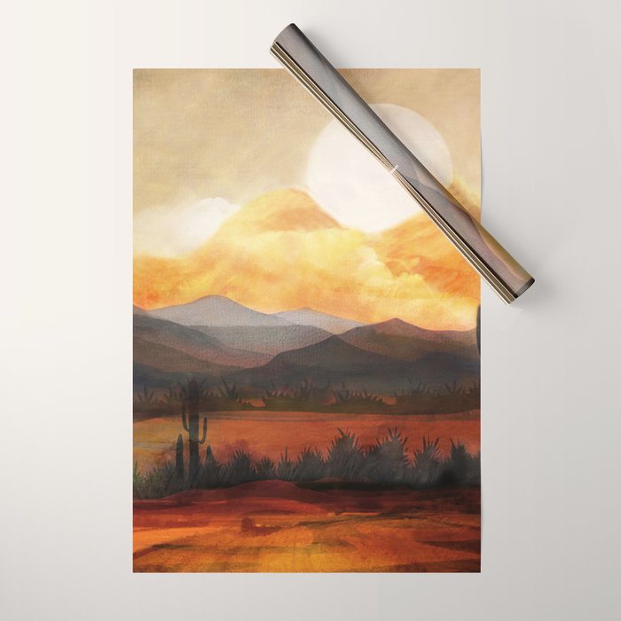 Desert in the Golden Sun Glow Wrapping Paper Gallery Image 1