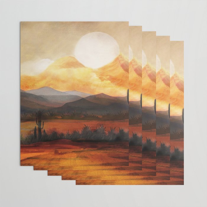 Desert in the Golden Sun Glow Wrapping Paper Gallery Image 3