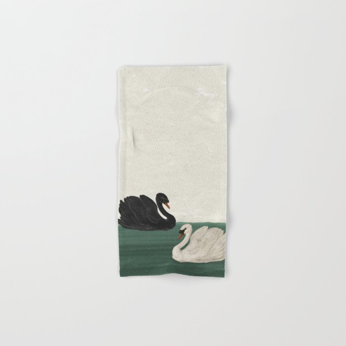 Black Swan White Swan Bath Towel Gallery Image 1