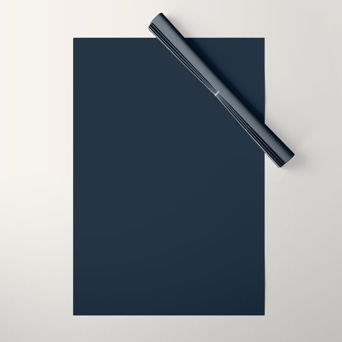 Minimal, Solid Color, Dark Navy Blue Wrapping Paper Gallery Image 1