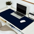 Minimal, Solid Color, Dark Navy Blue Desk Mat Gallery Image 2
