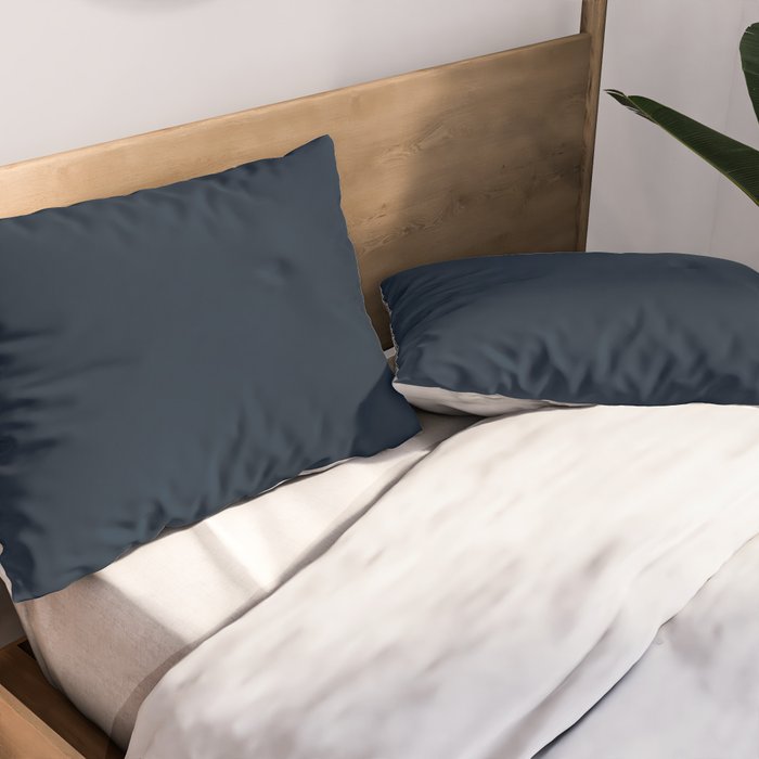 Minimal, Solid Color, Dark Navy Blue Pillow Sham Gallery Image 2