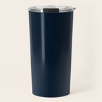 Minimal, Solid Color, Dark Navy Blue Travel Mug Gallery Image 1