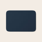 Minimal, Solid Color, Dark Navy Blue Bath Mat Gallery Image 1