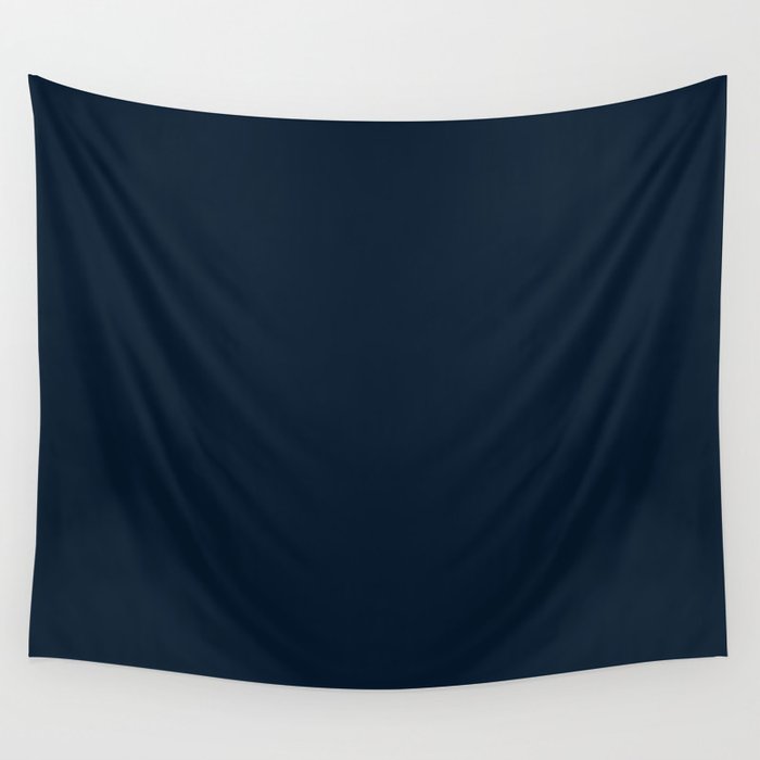 Minimal, Solid Color, Dark Navy Blue Wall Tapestry Gallery Image 4