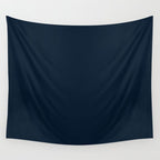 Minimal, Solid Color, Dark Navy Blue Wall Tapestry Gallery Image 4