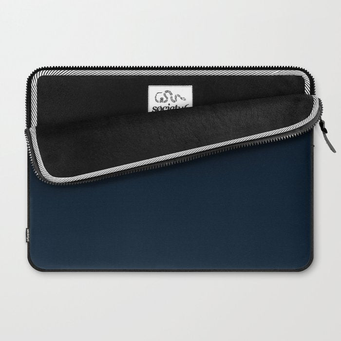 Minimal, Solid Color, Dark Navy Blue Laptop Sleeve Gallery Image 2