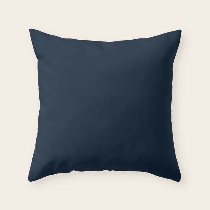 Minimal, Solid Color, Dark Navy Blue Throw Pillow Gallery Image 1