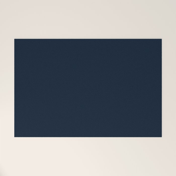 Minimal, Solid Color, Dark Navy Blue Welcome Mat Gallery Image 1