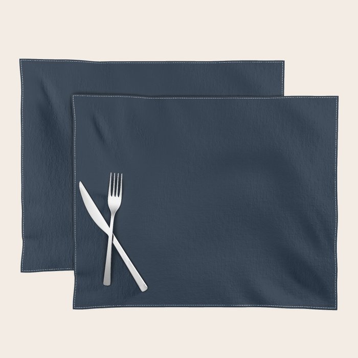 Minimal, Solid Color, Dark Navy Blue Placemat Gallery Image 1
