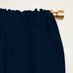 Minimal, Solid Color, Dark Navy Blue Window Curtain Gallery Image 2