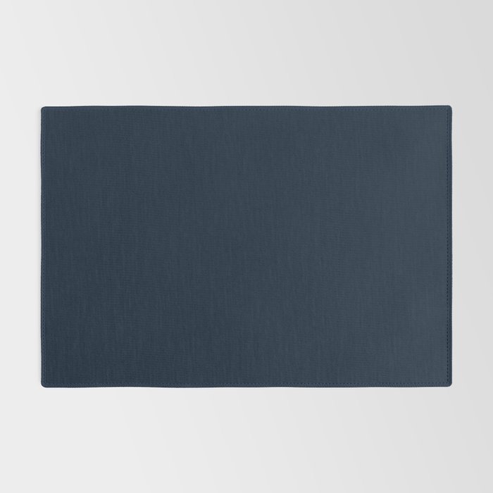 Minimal, Solid Color, Dark Navy Blue Rug Gallery Image 2