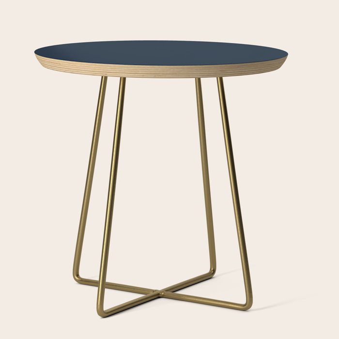 Minimal, Solid Color, Dark Navy Blue Side Table Gallery Image 1