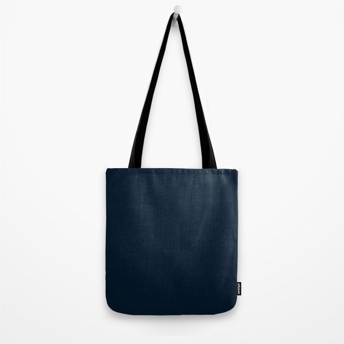 Minimal, Solid Color, Dark Navy Blue Tote Bag Gallery Image 2