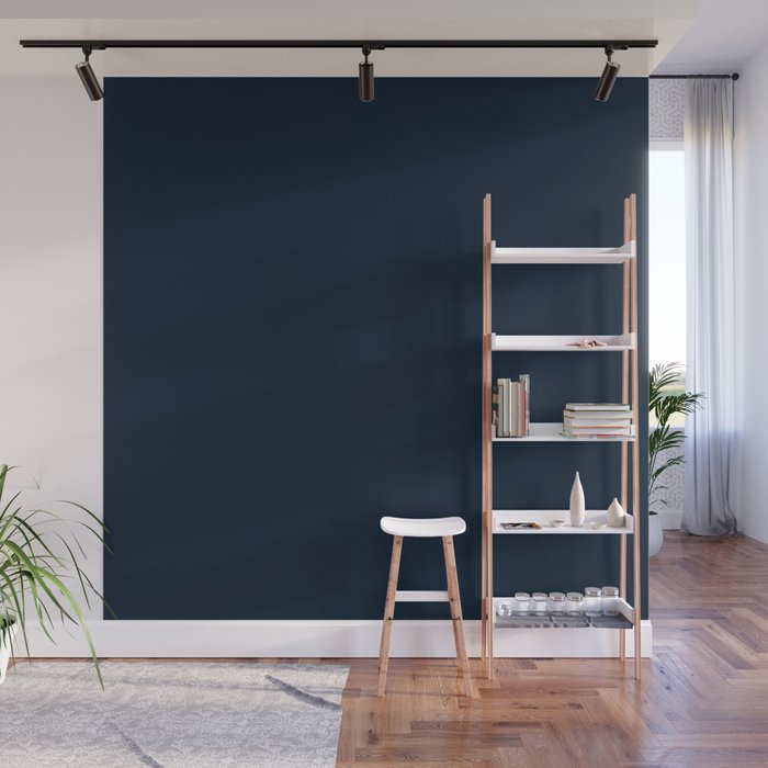Minimal, Solid Color, Dark Navy Blue Wall Mural Gallery Image 1