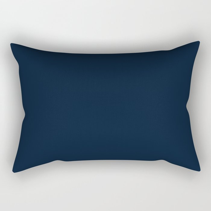 Minimal, Solid Color, Dark Navy Blue Rectangular Pillow Gallery Image 1