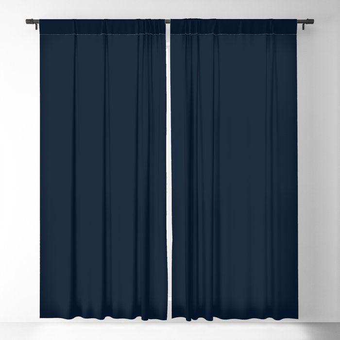 Minimal, Solid Color, Dark Navy Blue Window Curtain Gallery Image 5