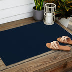 Minimal, Solid Color, Dark Navy Blue Outdoor Rug Gallery Image 2