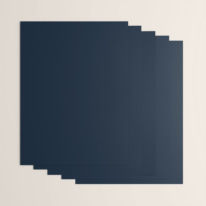Minimal, Solid Color, Dark Navy Blue Wrapping Paper Gallery Image 3